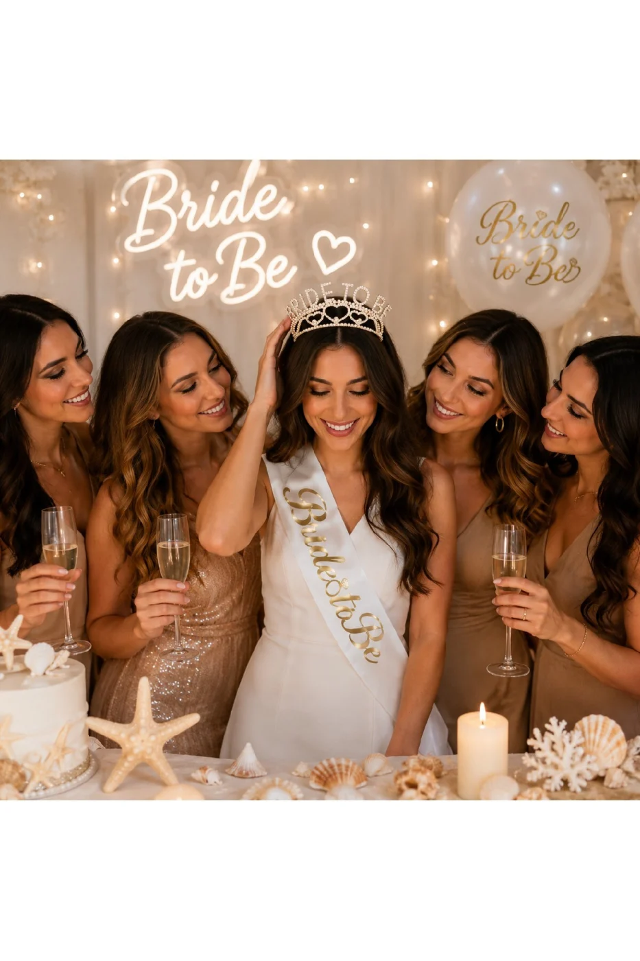 Gold Bride To Be Taç ve Kuşak Seti Bekarlığa Veda Partisi Gelin Tacı Kuşağı gorsel 2