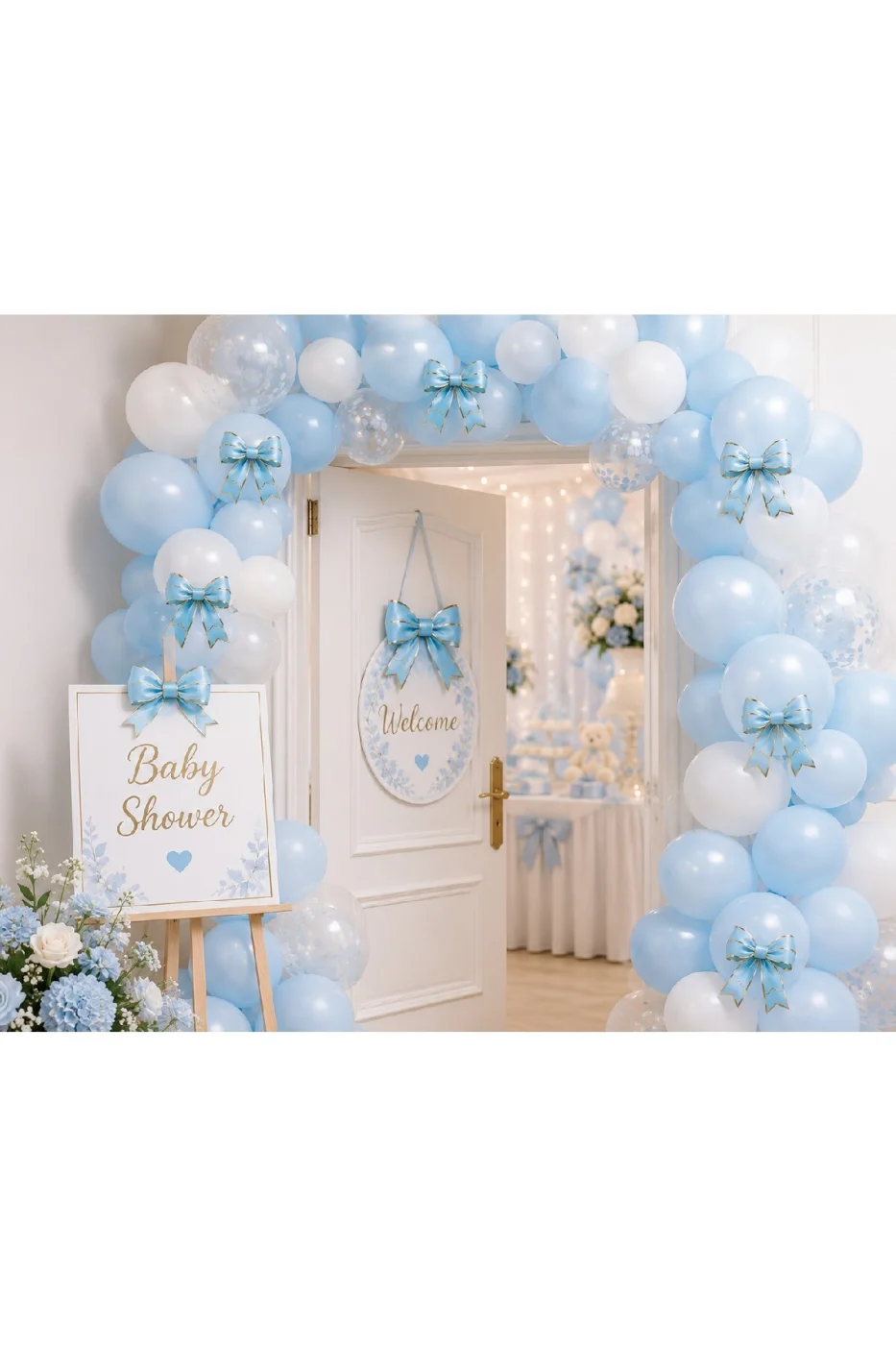 Renk Seçenekli Fiyonk Balon ve Pasta Dekor Fiyonk Seti 12 Adet Büyük & Küçük Boy Parti Süsü Baby Shower Doğum Günü Seti Süsü gorsel 5
