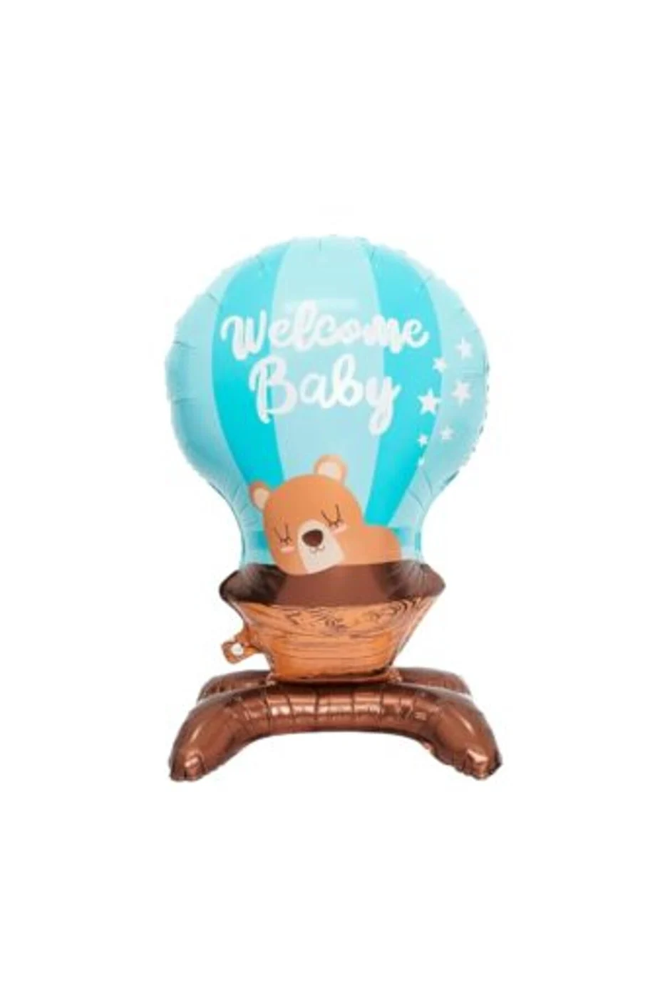Ayaklı Welcome Baby Mavi Folyo Balon
