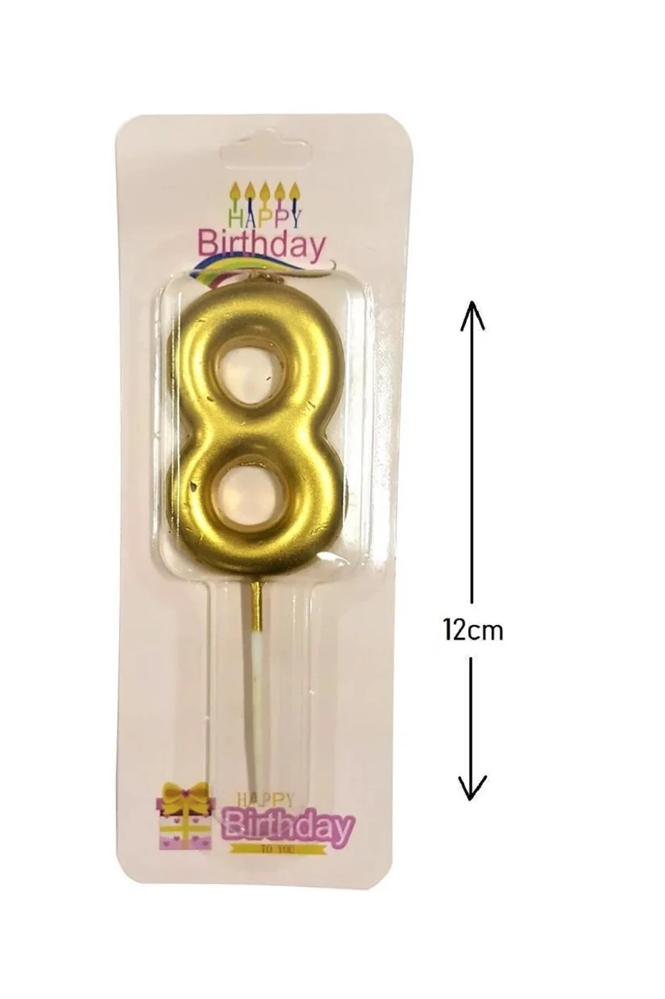 BÜYÜK BOY 8 RAKAM GOLD MUM 12CM
