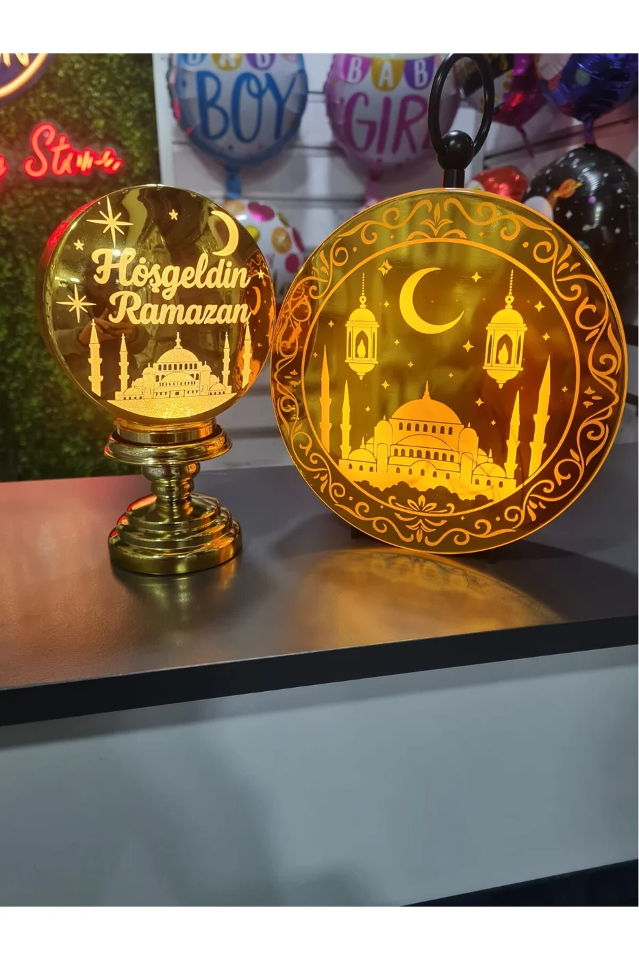 Lüks Hoşgeldin Ramazan Ve Cami Silüetli Işıklı Dekor Ramazan Dekor Süsü gorsel 2