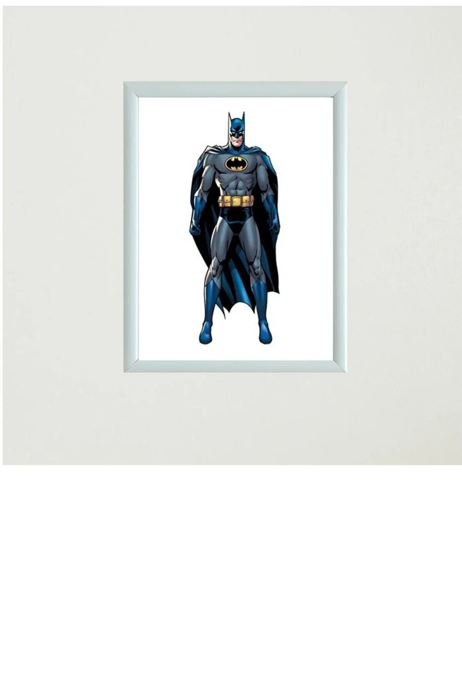 Unisex Çocuk Batman Kostümü Kaslı + Batman Çerçeveli Poster Tablo Model-3