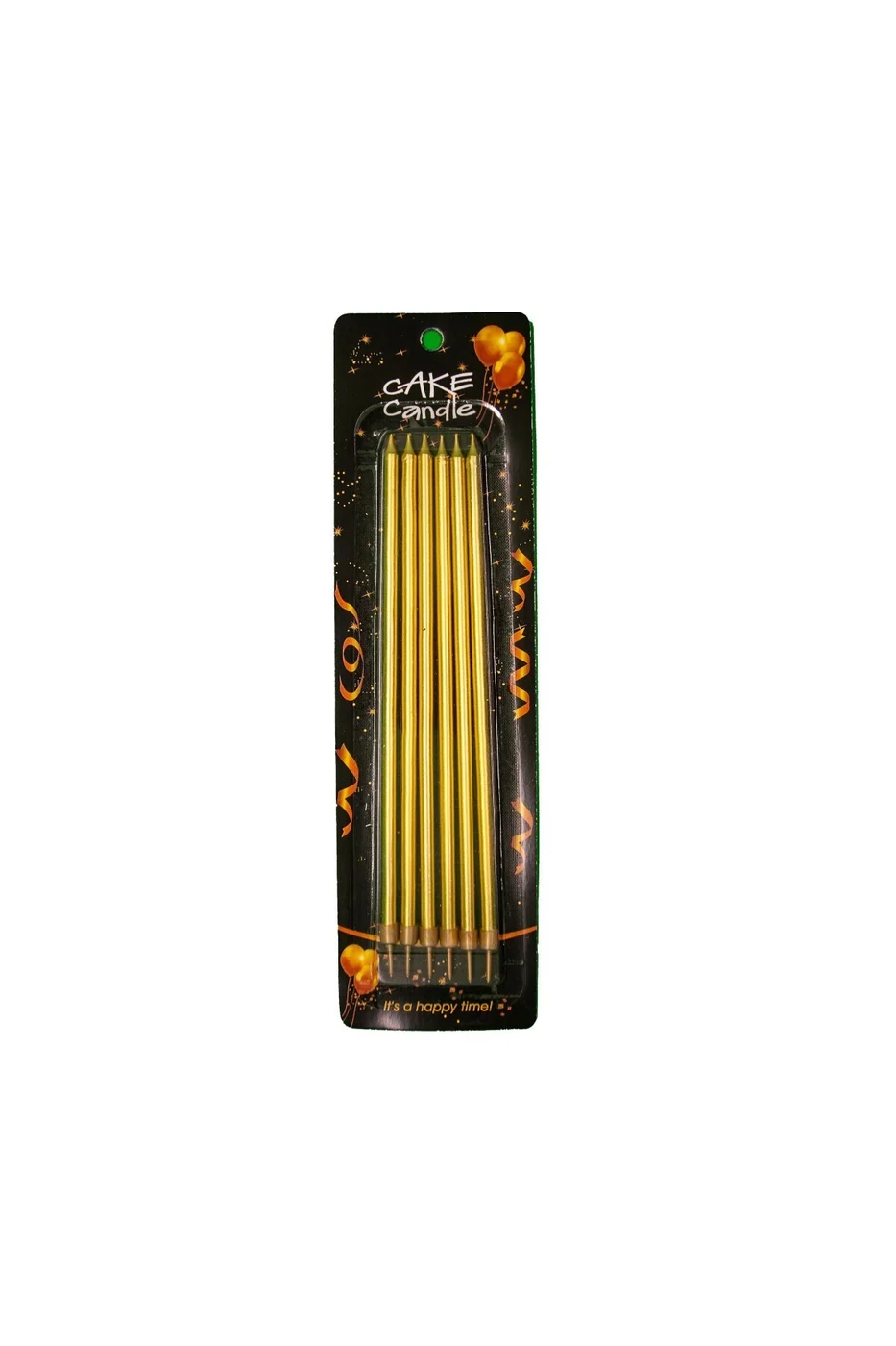 6 LI İNCE UZUN GOLD MUM 20CM