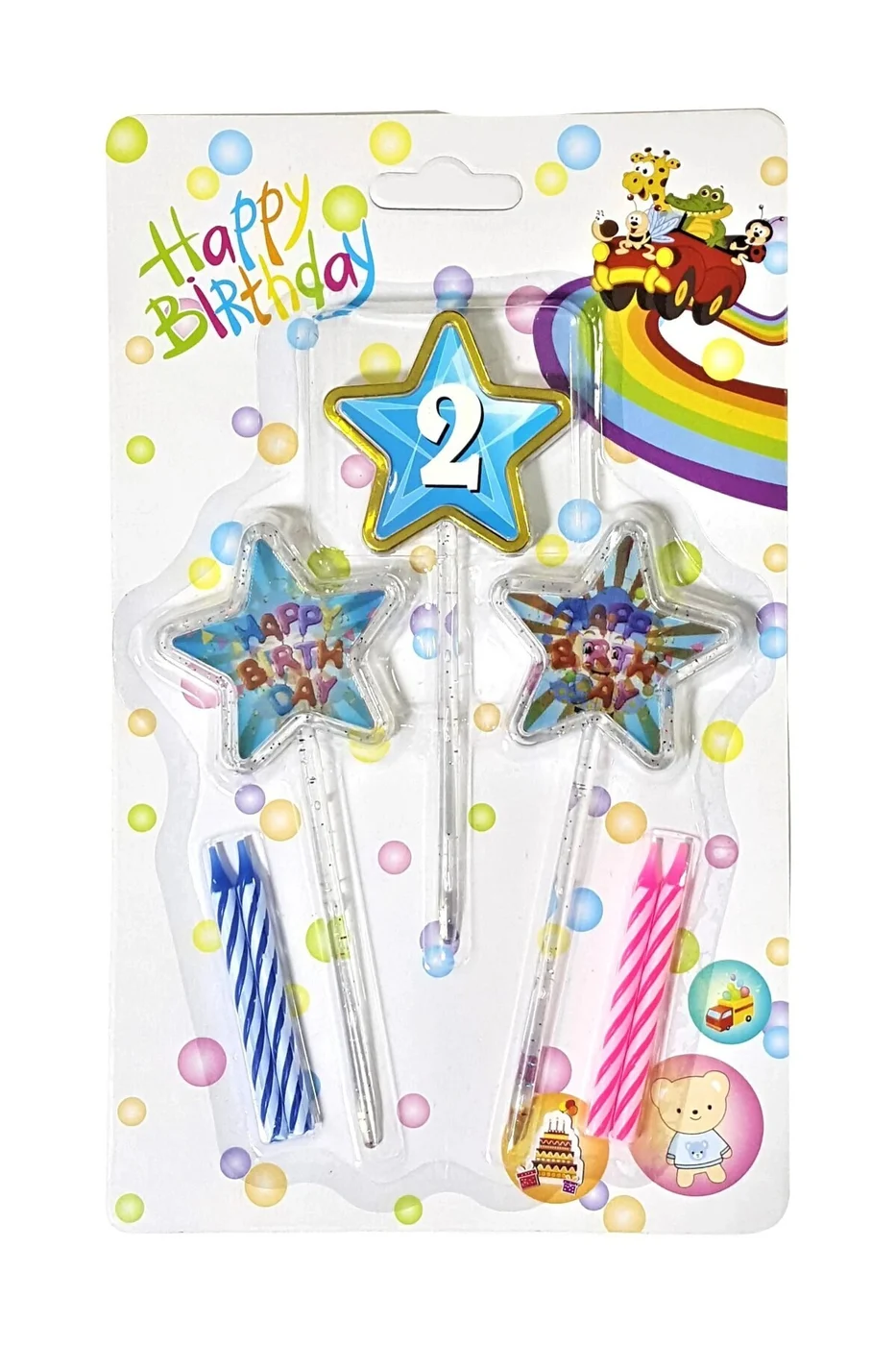 3D GÖRÜNÜMLÜ MUM 2 YAŞ YILDIZ MODELİ MAVİ