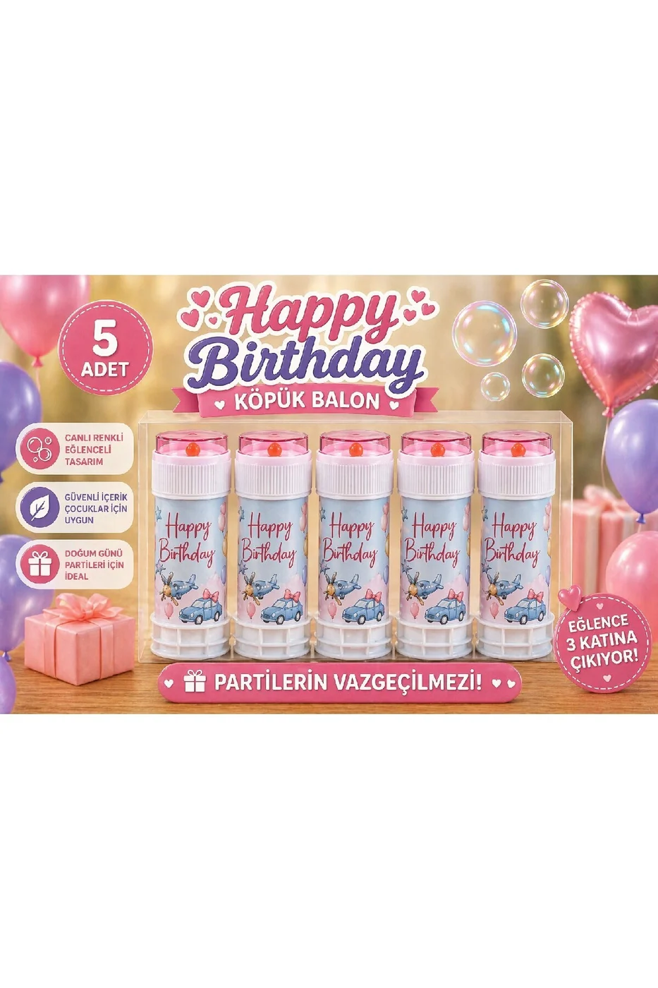 Uçak Araba Temalı Köpük Balon Set Dağıtmalık Çocuk Doğum Günü Parti Köpüğü