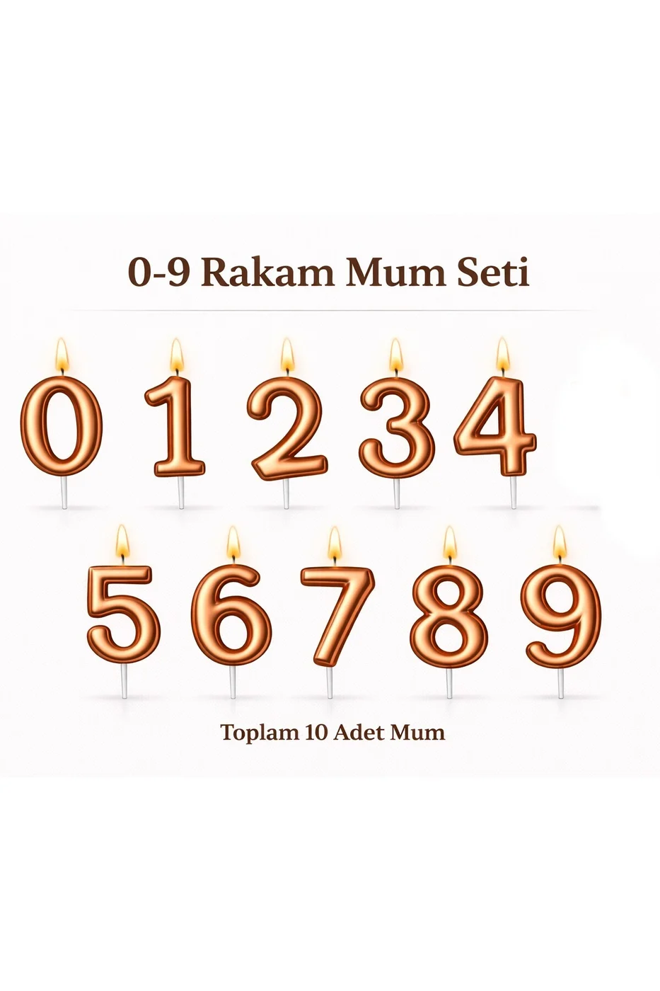 Doğum Günü Pasta Mumu Yaş Mumu Rakamlı Mum Doğum Günü Mumu Sayı 12 cm Pasta Üstü Mum