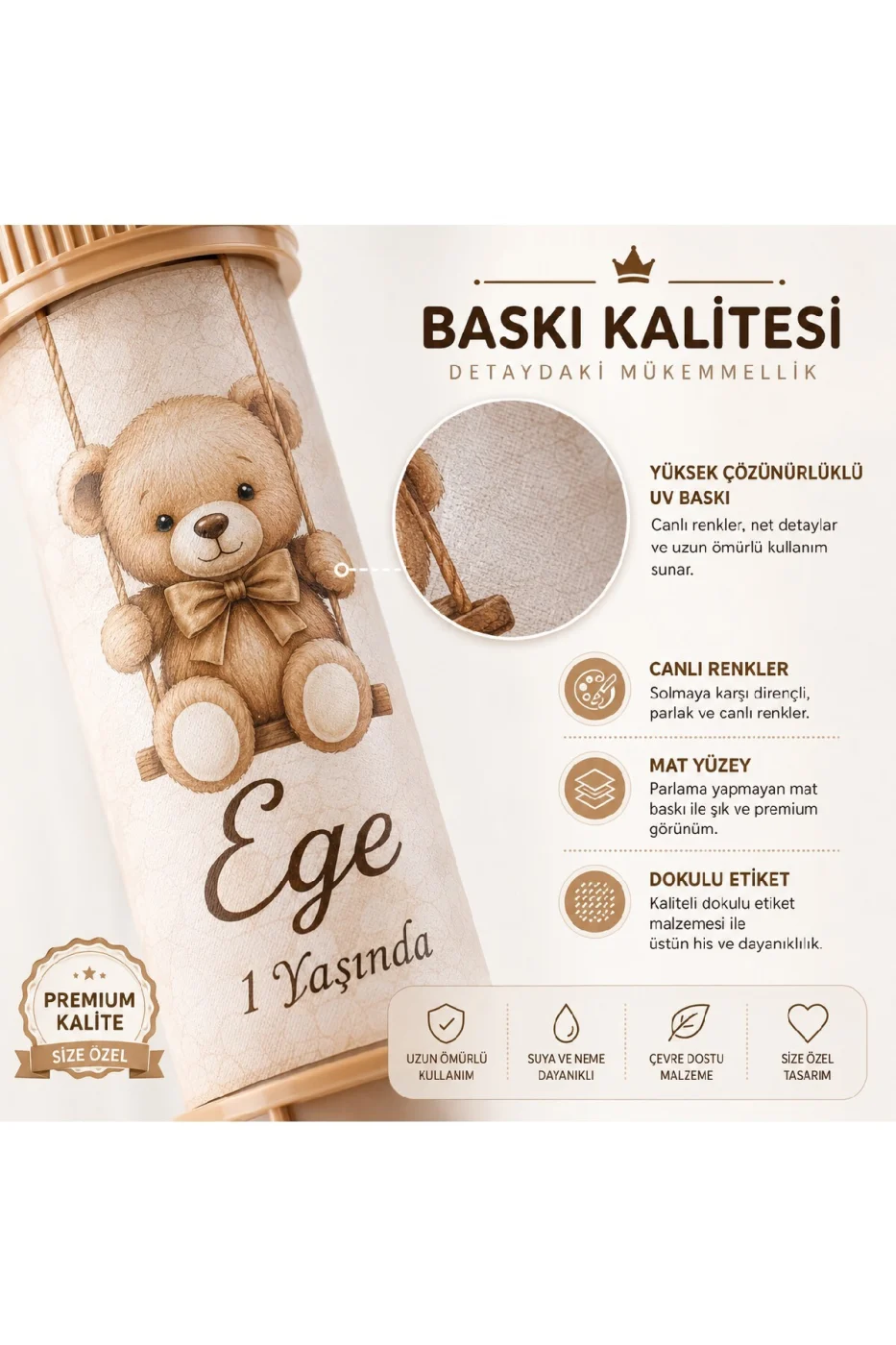 Kişiye Özel İsim Baskılı Köpük Baloncuk Bubble Oyuncağı Doğum Günü Parti Hediyeliği Ayıcıklı Tasarım 3+ Yaş gorsel 5