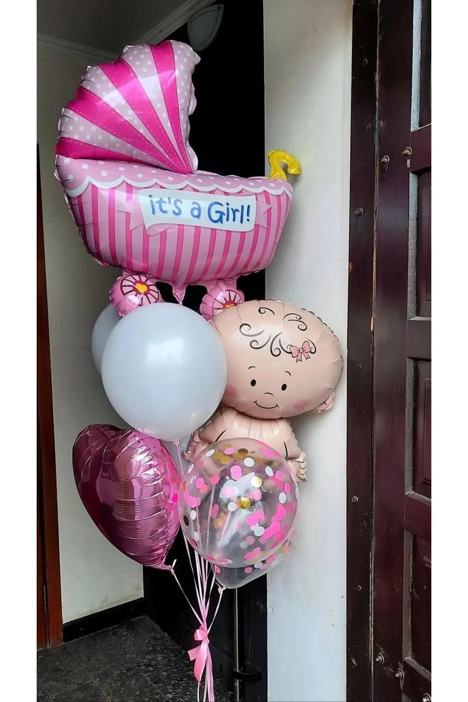 KIZ BEBEK YENİDOĞAN HASTANE EV BABY SHOWER SÜSLEME FOLYO BALON SETİ gorsel 6