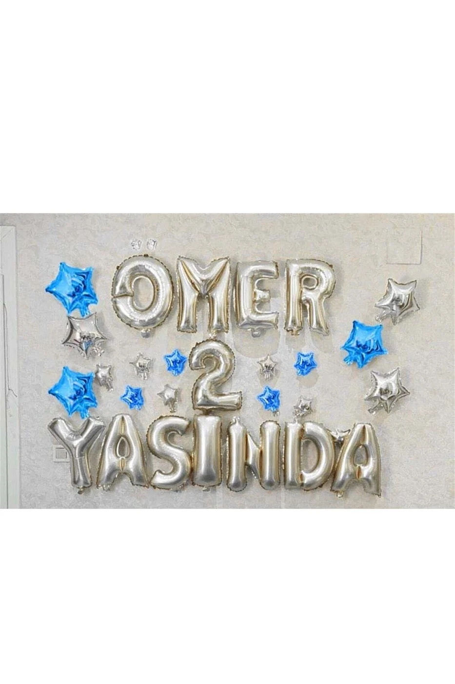 4 Harfli Yaş Folyo Balonlu Balon Seti-doğum Günü Harf Balon Seti Doğum Günü Süsü