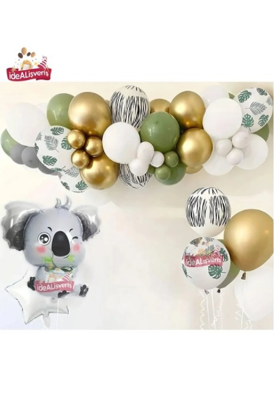 KOALA FOLYO BALONLU DOĞUM GÜNÜ PARTİ SETİ SÜSÜ