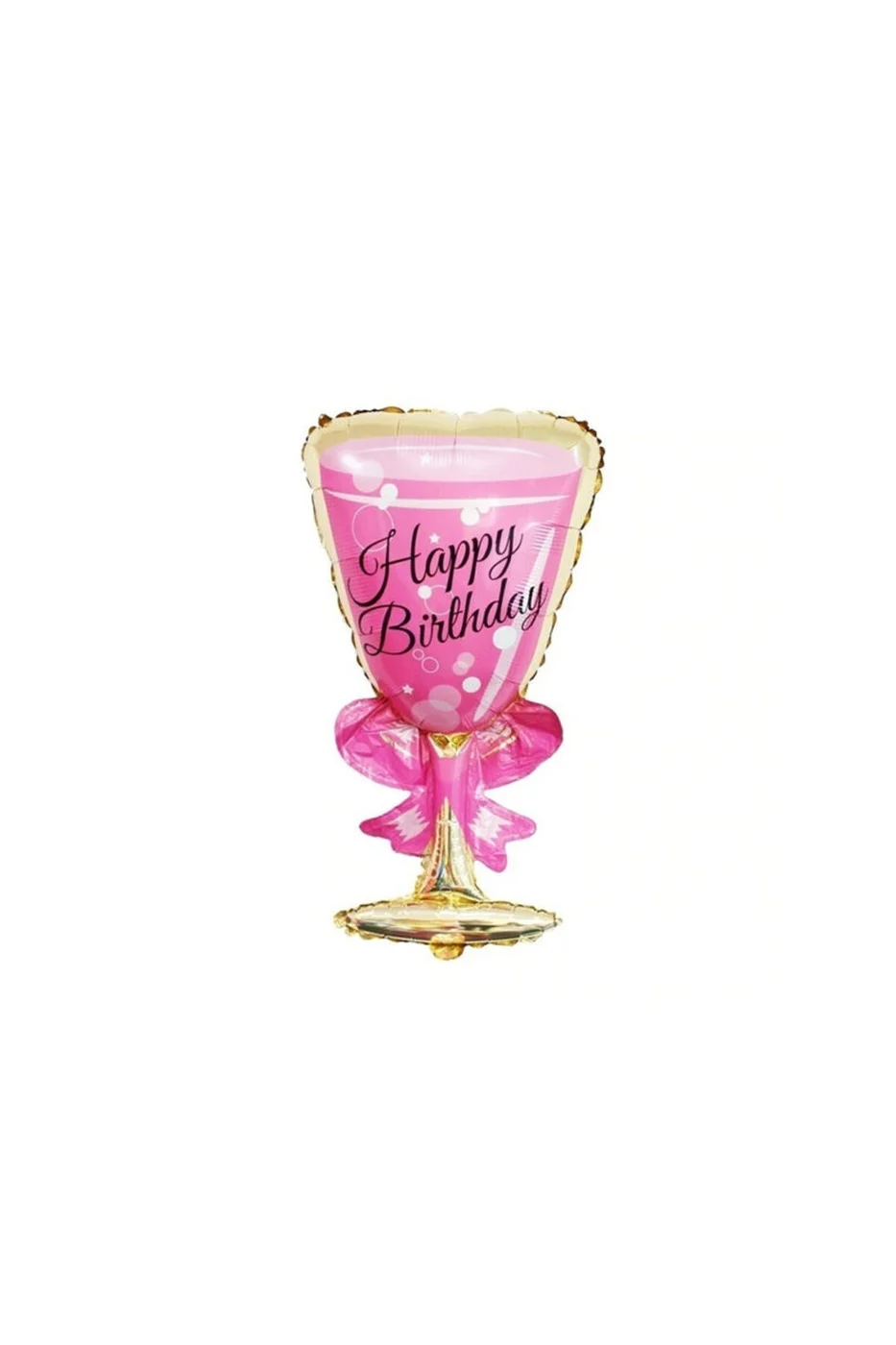 Happy Birthday Kadeh Pembe Folyo Balon