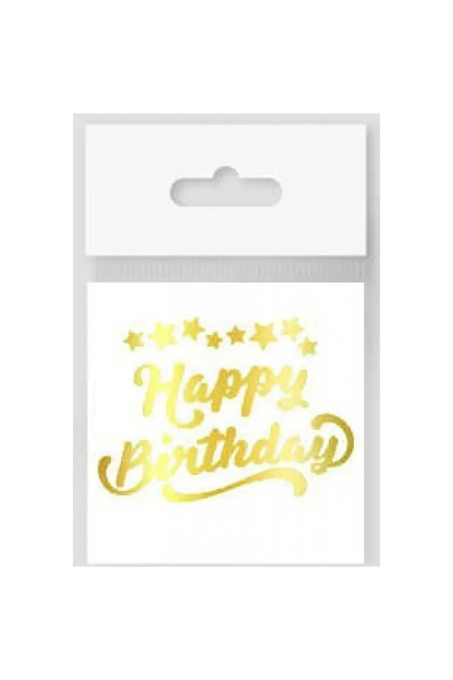 10 Adet Dövme Happy Bırthday Yıldızlı Varaklı Altın Pk:10