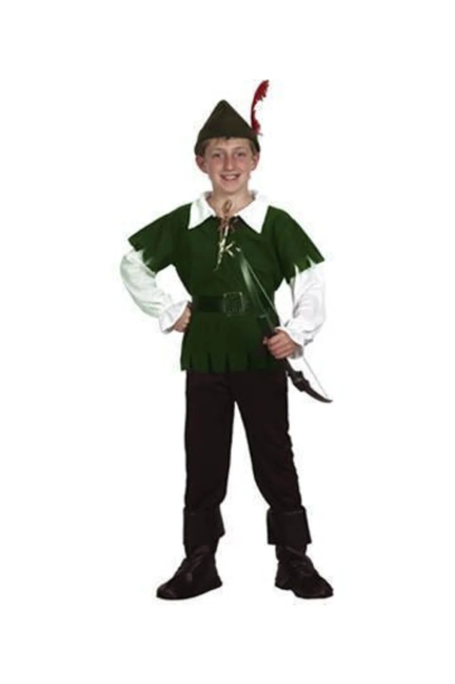 Erkek Çocuk Siyah Robin Hood Kostümü