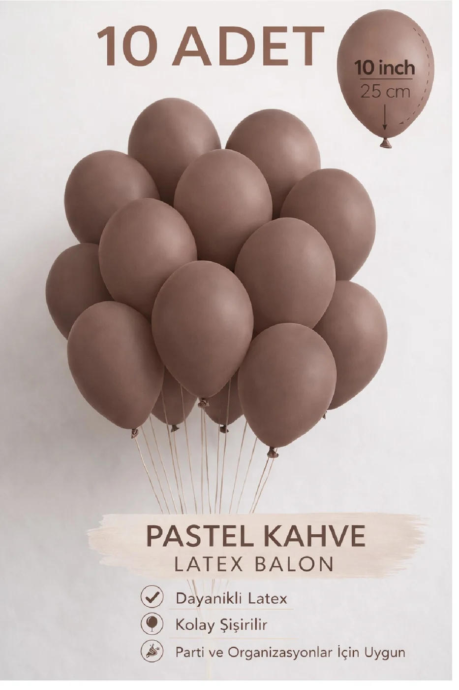 10 Adet Latex Balon 10 İnç Parti Balonu Doğum Günü Süsleme Balonu