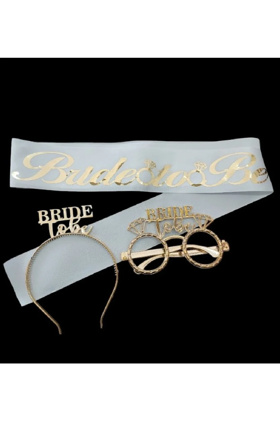 Gold Bride To Be Plastik Taç Ve Kuşak Seti Bride To Be Bekarlığa Veda Partisi gorsel 2
