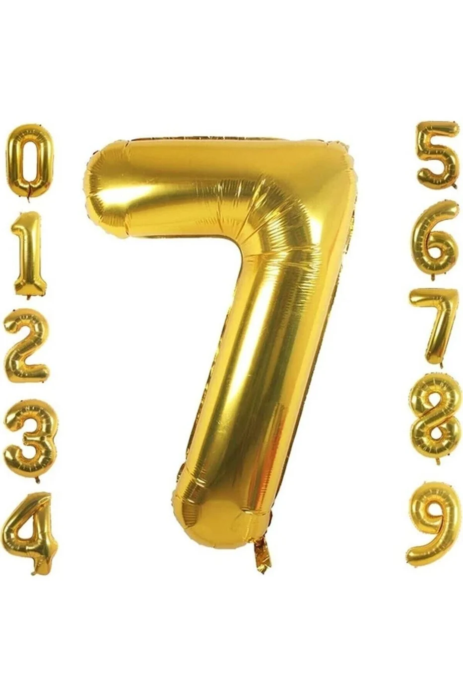7 Yaş Rakam Folyo Balon Altın Renk 76 Cm 16 Inç -dogum Günü -parti-kutlama gorsel 2
