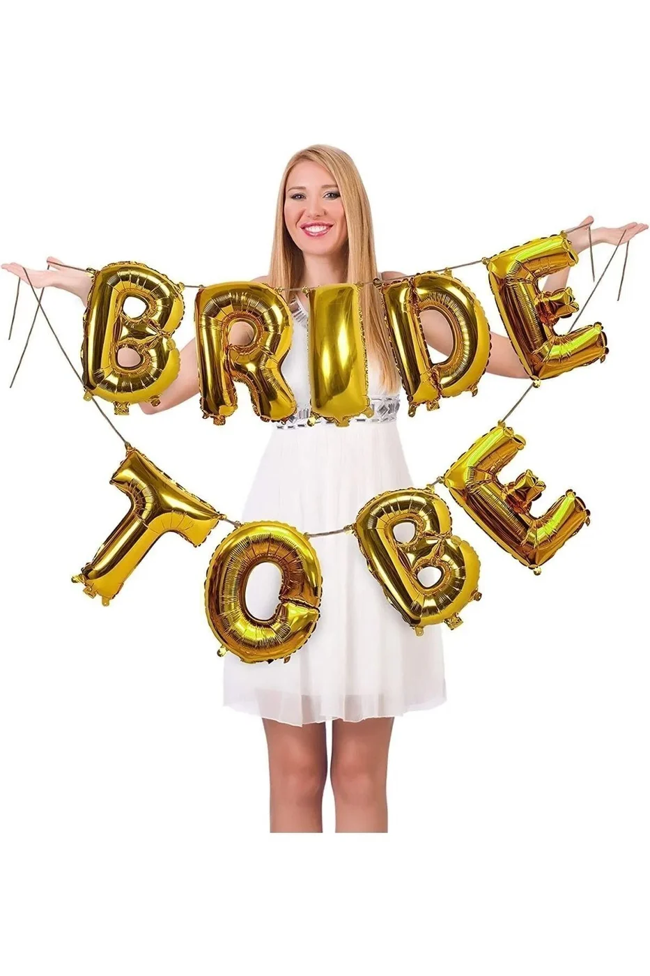 Bride To Be Yazılı Folyo Balon Konsepti Gold Renkli Bekarlığa Veda Partisi Büyük Balon Set