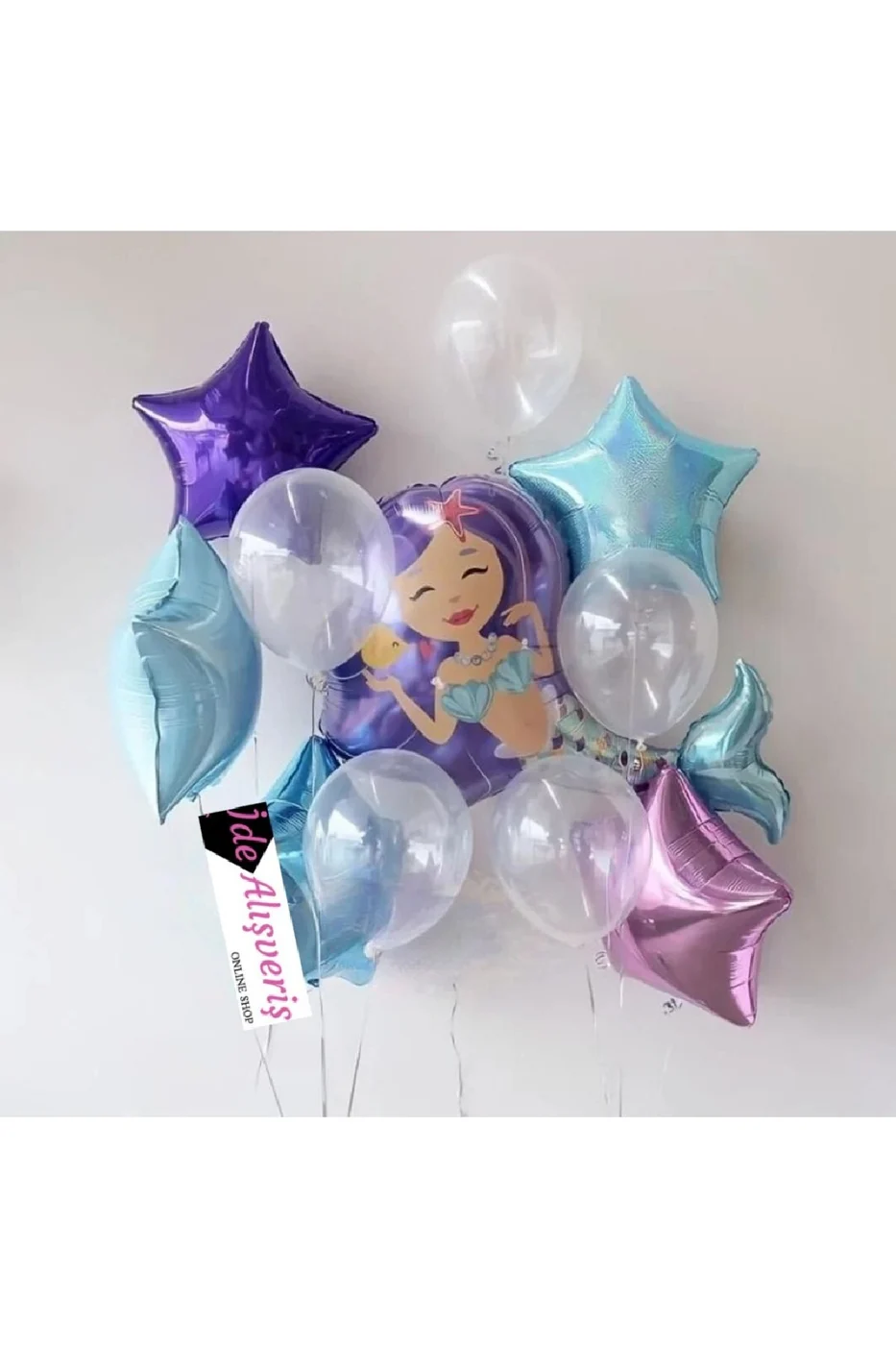 DENİZ KIZI BALON DEMETİ DOĞUM GÜNÜ PARTİ SETİ SÜSÜ gorsel 3