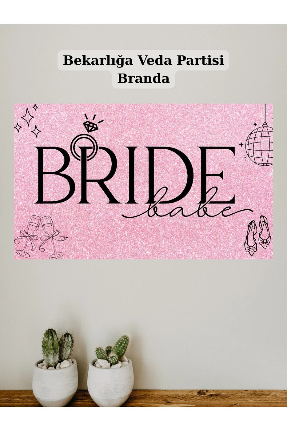 Bride Temalı Bekarlığa Veda Afişi Arka Fonu 60x100 Vinil Branda Pankart Bekarlığa Veda Parti Süsü gorsel 3