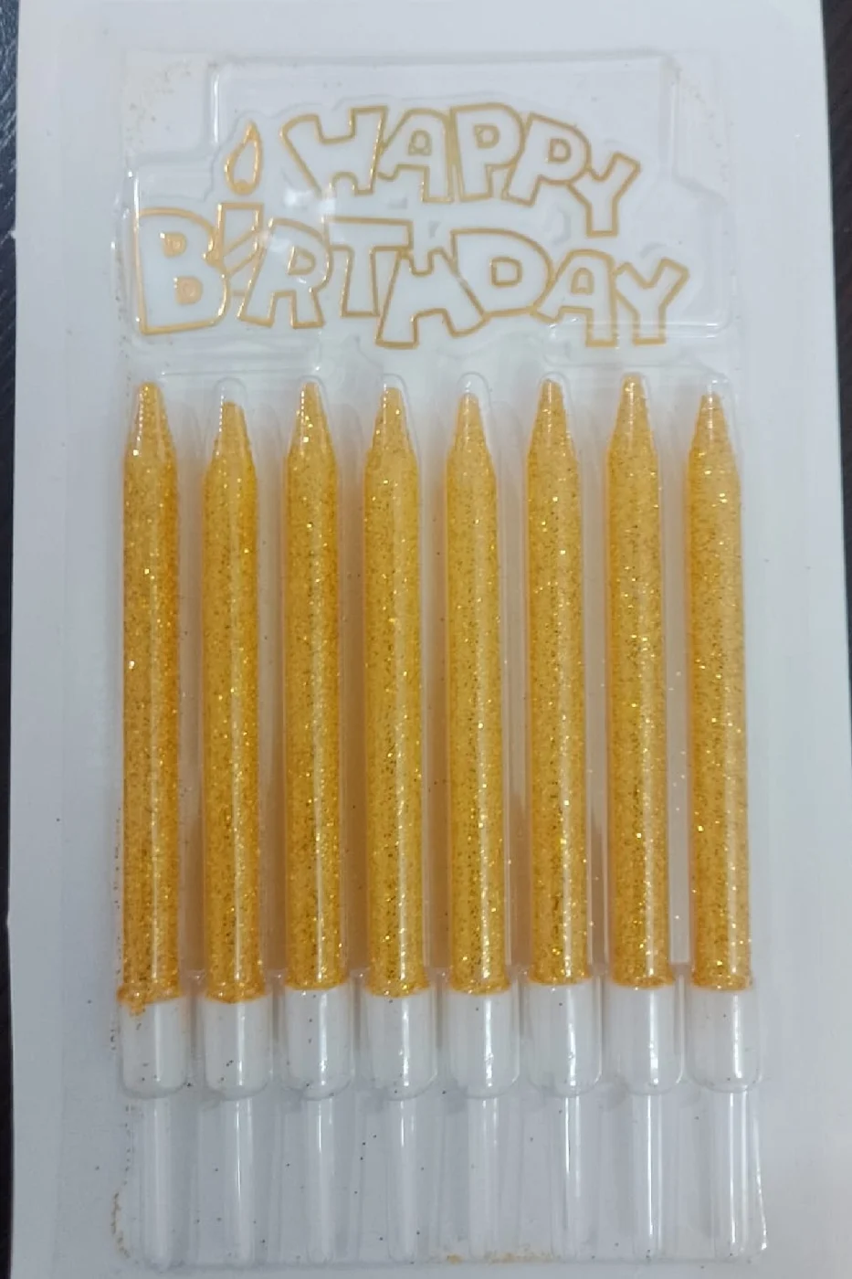 Doğum Günü Mumları, Doğum Günü Partisi Pasta Süslemeleri için 8 li Simli Gold Pasta Mumları gorsel 2