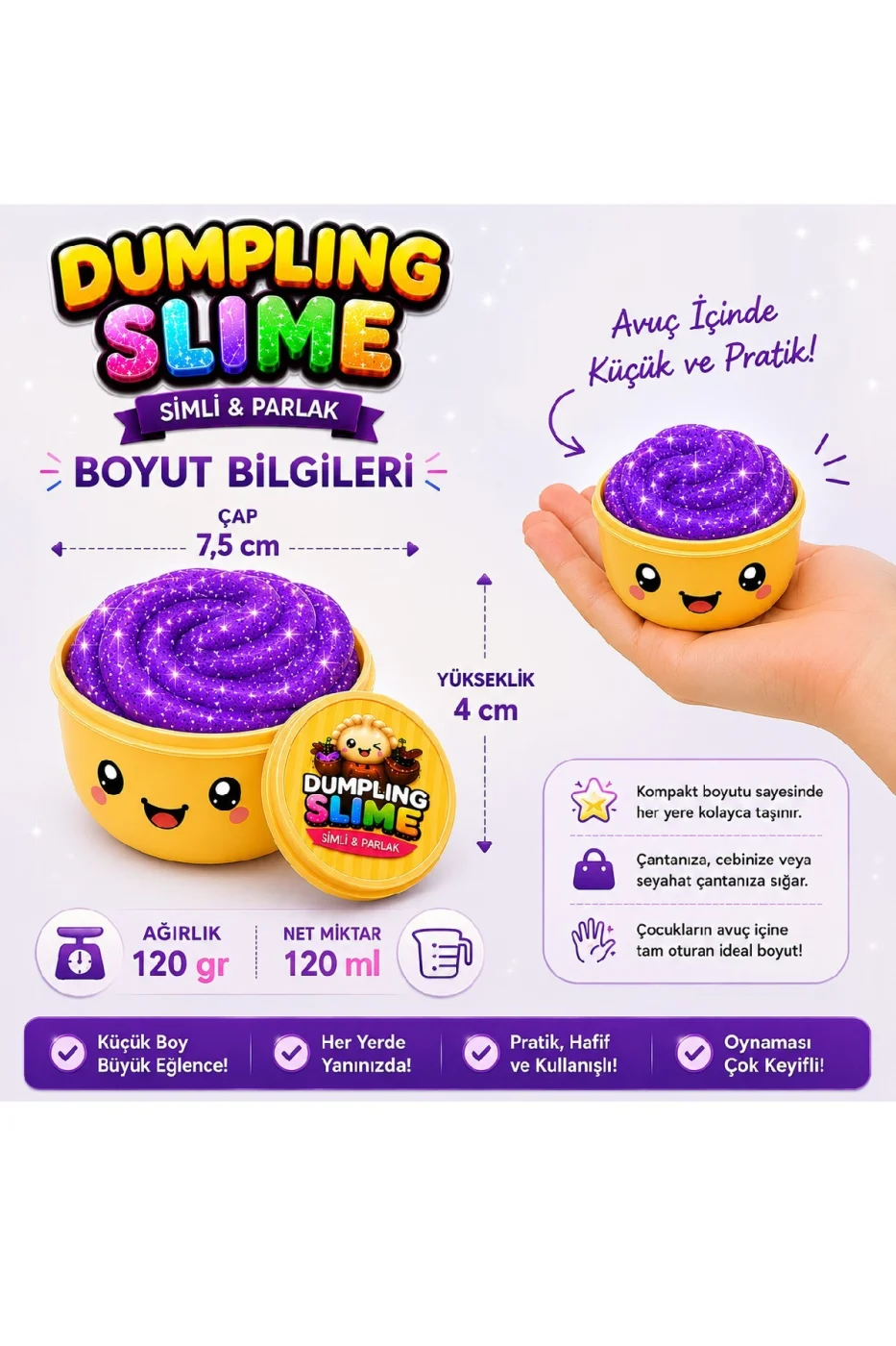 Çin MantısıSlime Simli Oyun Hamuru Tekli | Glitter Slime | Esnek Yumuşak Doku | Kapaklı Kutu | 6 Renk Seçeneği gorsel 7