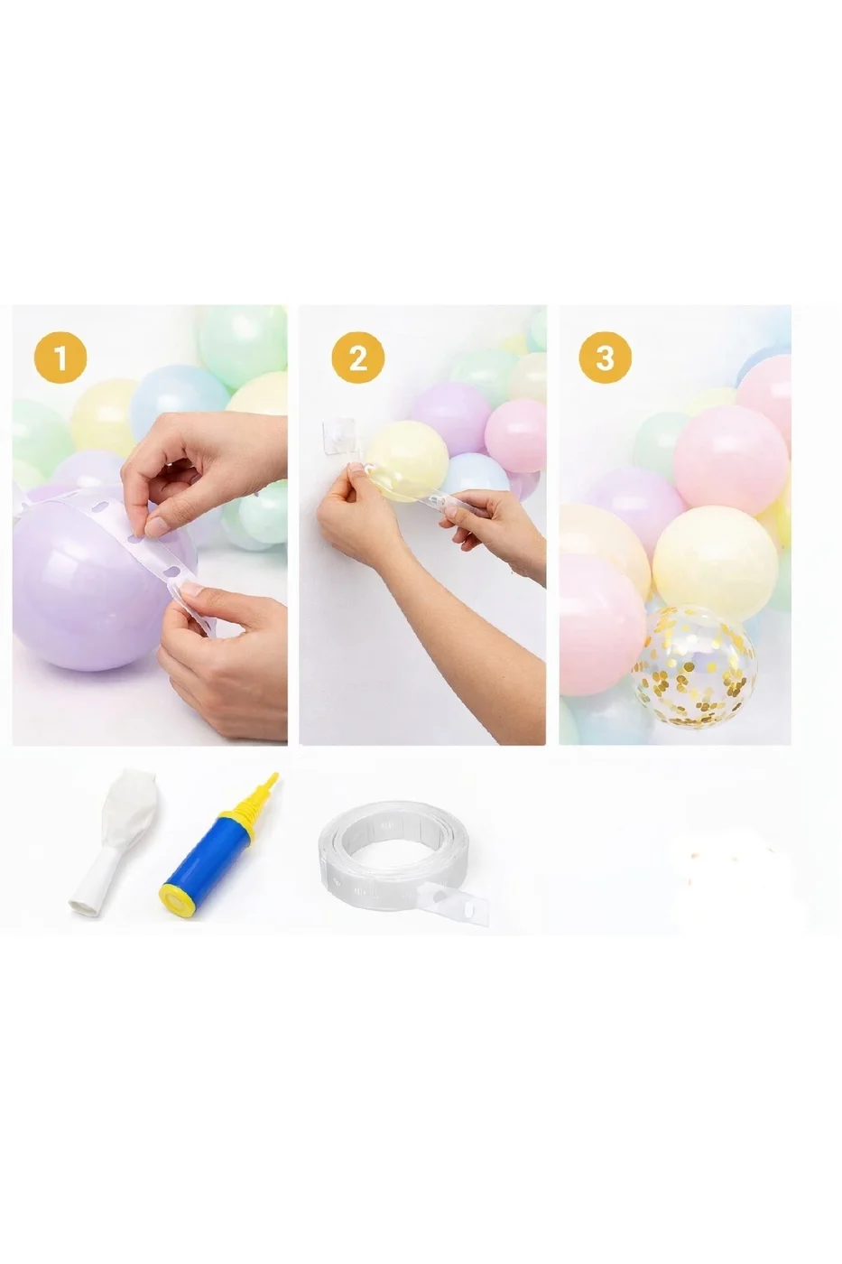 Yaş Balonlu Unicorn Temalı Pastel Doğum Günü Süsleme Seti Balon Zincirli Deluxe Parti Seti Konsepti gorsel 2