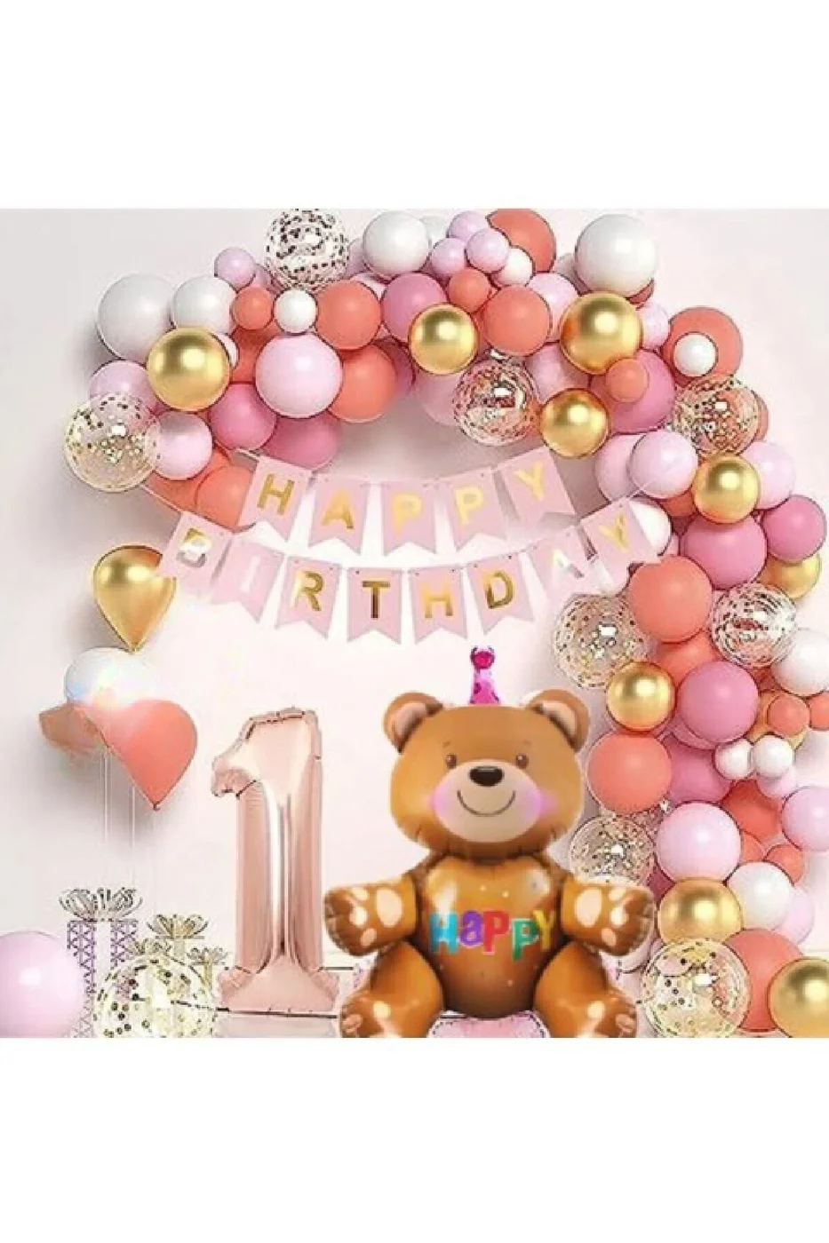 Roze Gold Yaş Doğum Günü Balon Seti Doğum Günü Parti Süsü