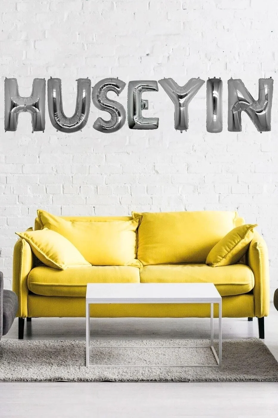 Kişiye Özel Doğum Günü Gümüş Folyo Balon Set 40cm Isim Balon gorsel 2