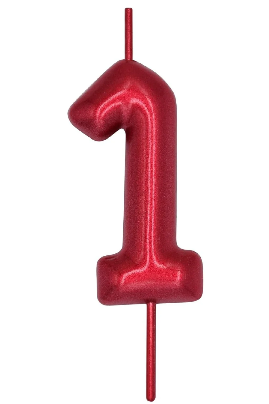 1 YAŞ PARLAK KIRMIZI ŞIK MUM 12 CM gorsel 6