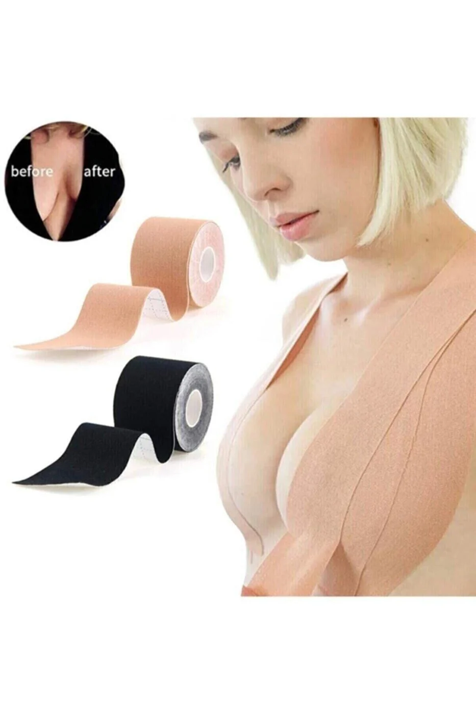 Göğüs Dikleştirici ve Şekillendirici Bant Siyah 5 cm x 5 mt gorsel 3