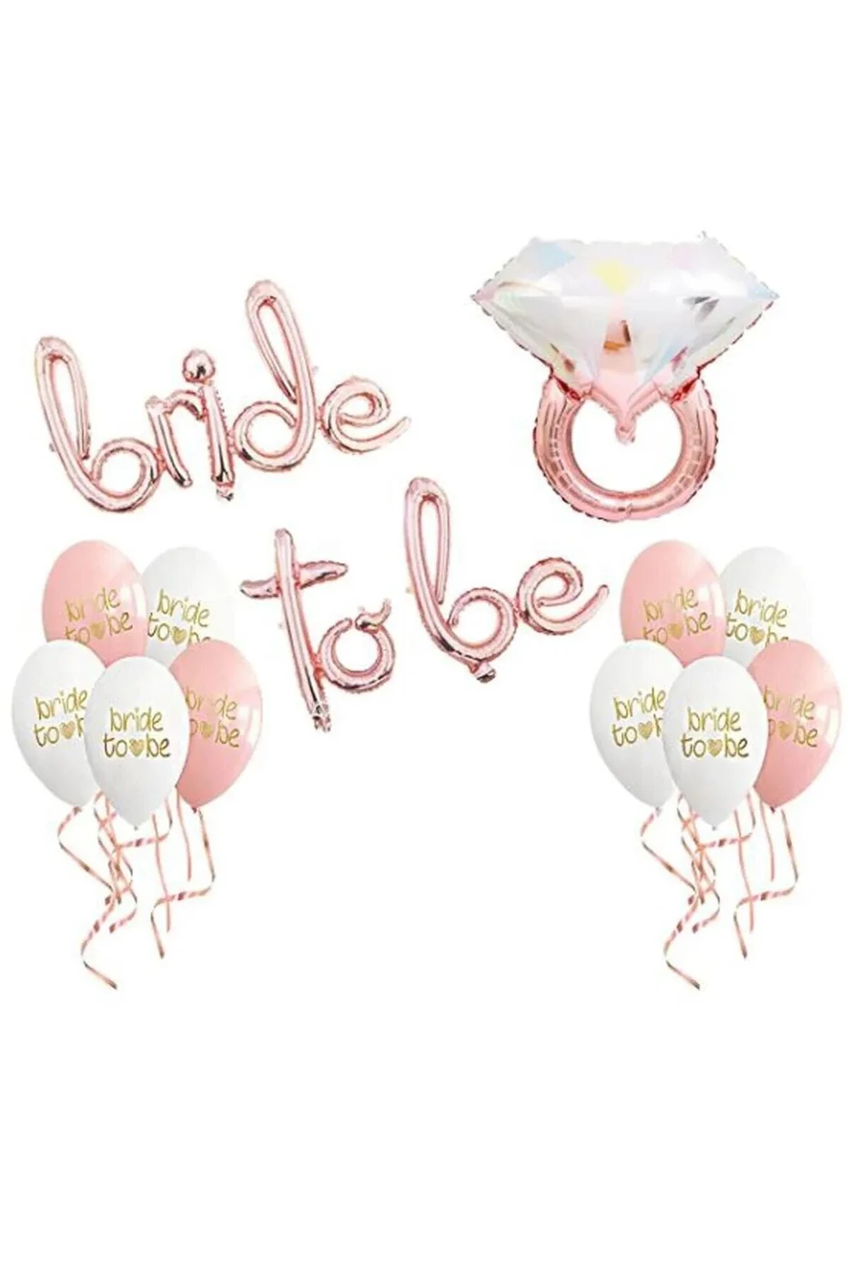 Rosegold Bride To Be Konsepti Balon Seti gorsel 2