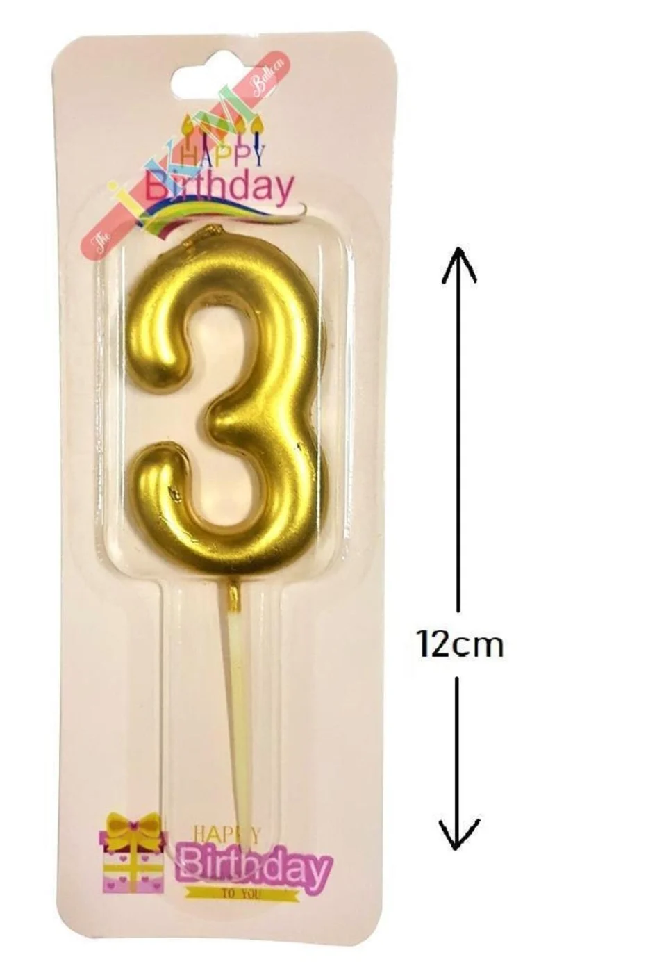 BÜYÜK BOY 3 RAKAM GOLD MUM 12CM