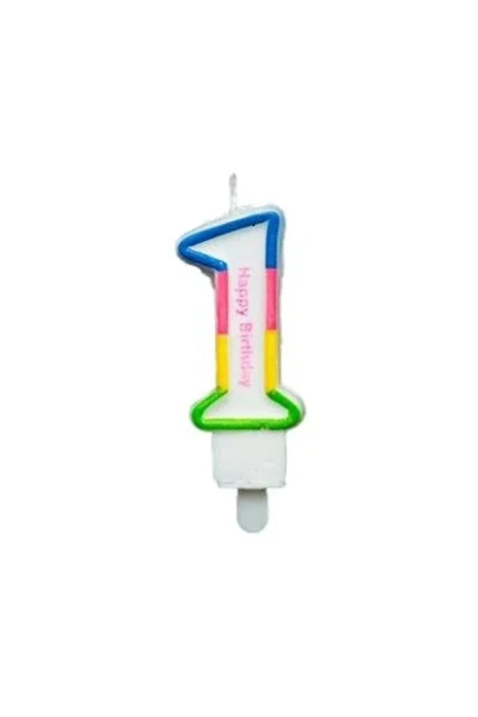 RENKLİ KLASİK 1 RAKAM MUM 7.5CM