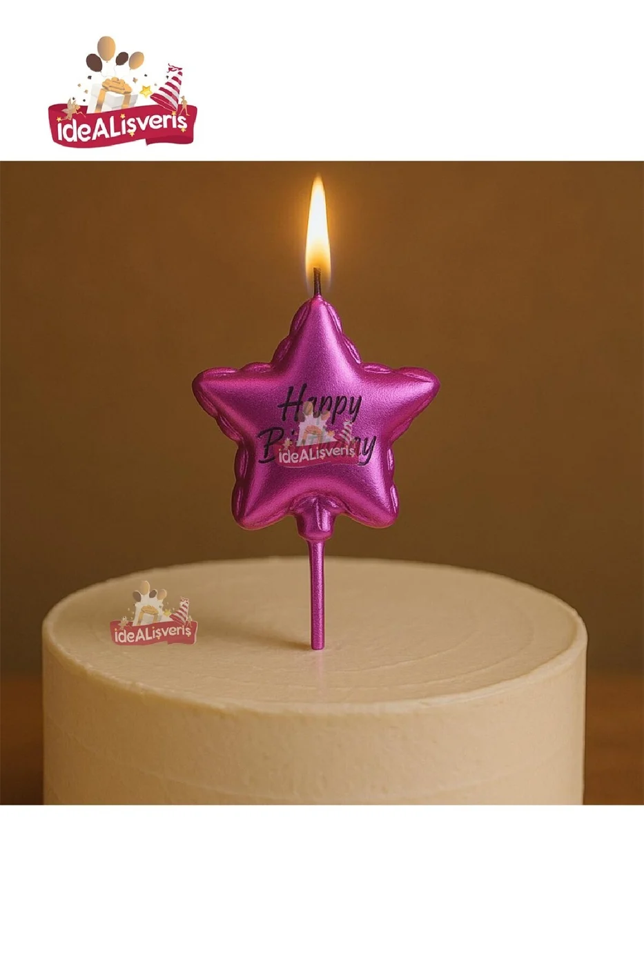 HAPPY BİRTHDAY YILDIZ PEMBE MUM gorsel 5