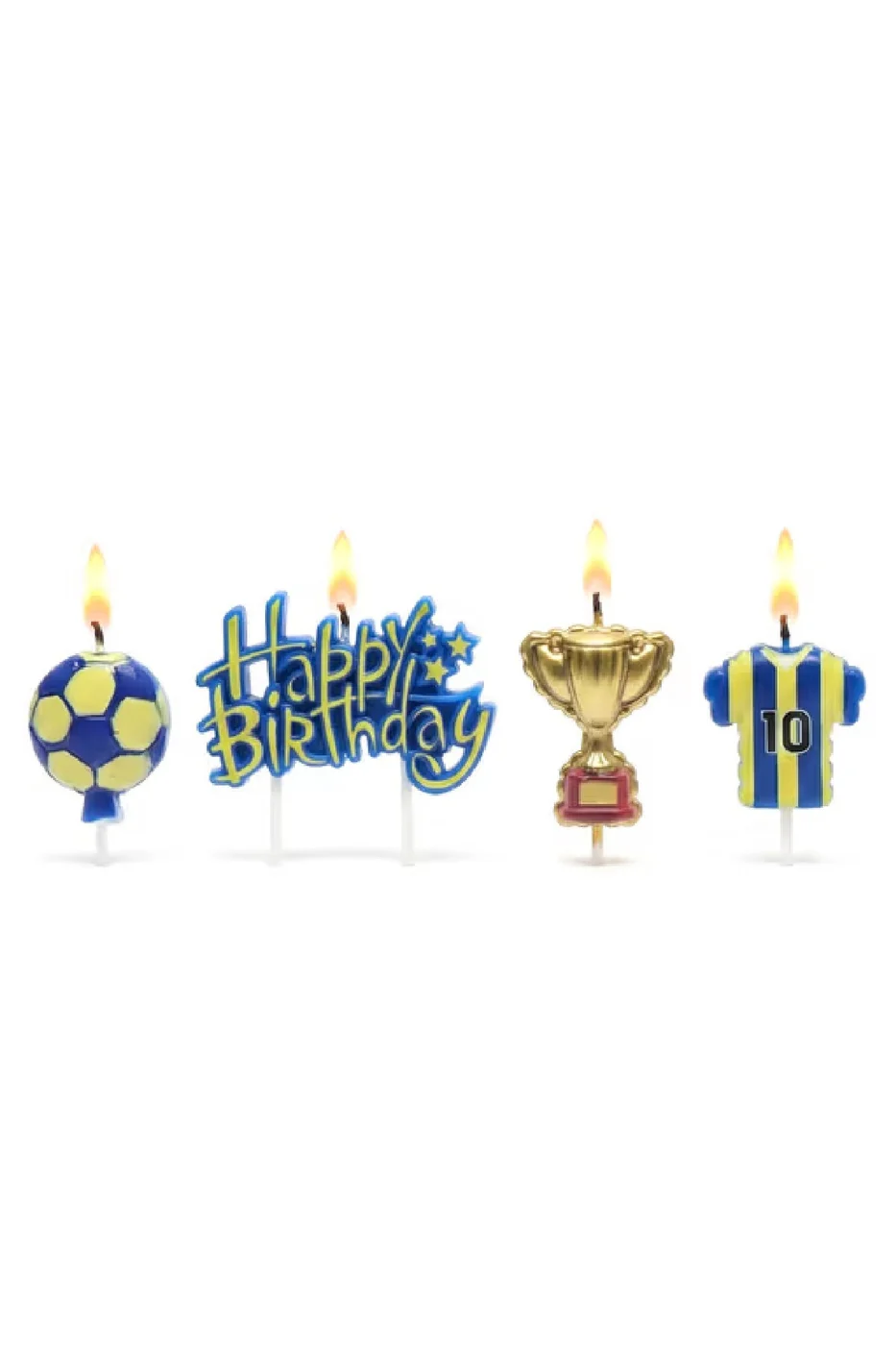 SARI LACİVERT FUTBOL TOPLU FORMALI HAPPY BİRTHDAY 4 LÜ MUM SETİ gorsel 4