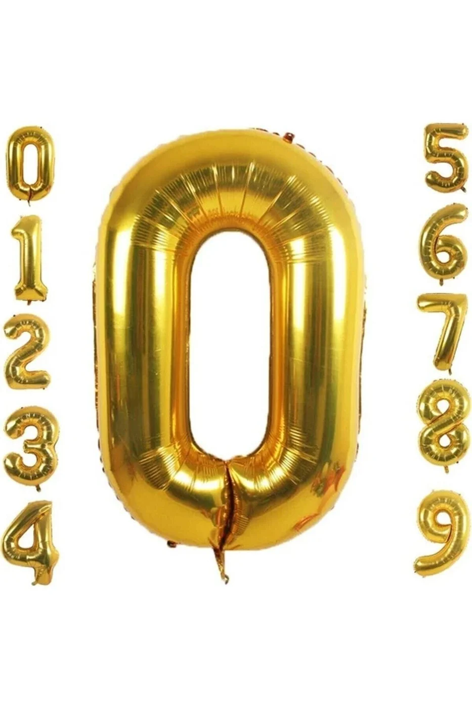 0 Yaş Rakam Folyo Balon Altın Renk 76 Cm 16 Inç -dogum Günü -parti-kutlama