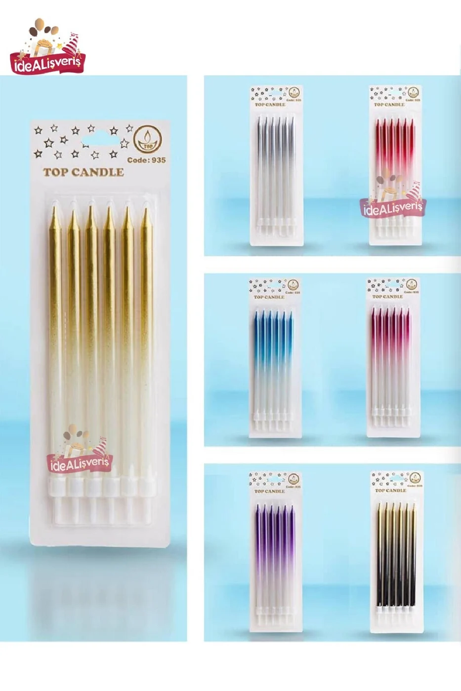 Doğum Günü Mumları, Doğum Günü Partisi Pasta  Süslemeleri için Pembe Beyaz Pasta Mumları gorsel 2