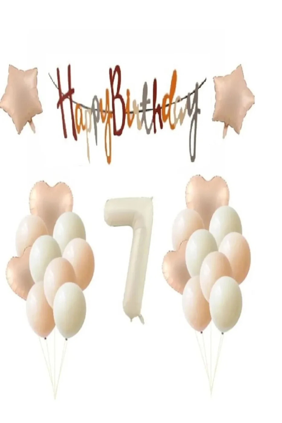 RETRO RENK DOĞUM GÜNÜ BALON SET 7 YAŞ