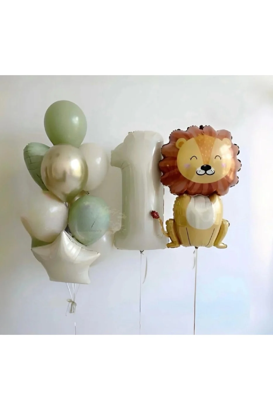 KREM YAŞ FOLYOLU ASLAN ELİTE BALON DEMETİ DOĞUM GÜNÜ PARTİ SETİ SÜSÜ