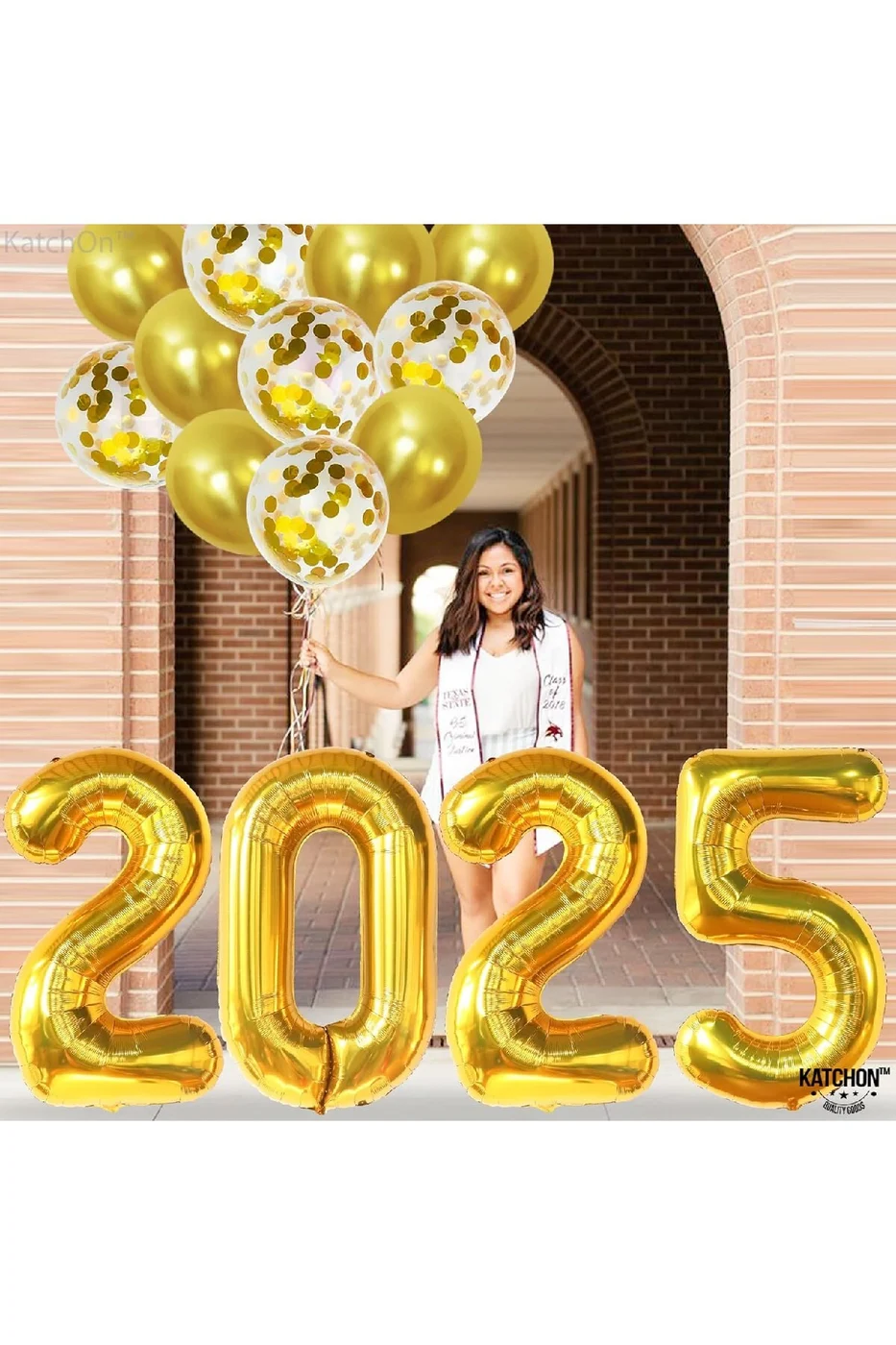 Gold 2025 Balonları 18'li Paket  Yılbaşı Gecesi Parti Malzemeleri İçin Mutlu Yıllar Balonları Süsü gorsel 2