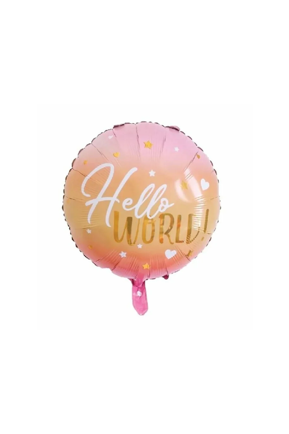 Hello World Yuvarlak Folyo Balon