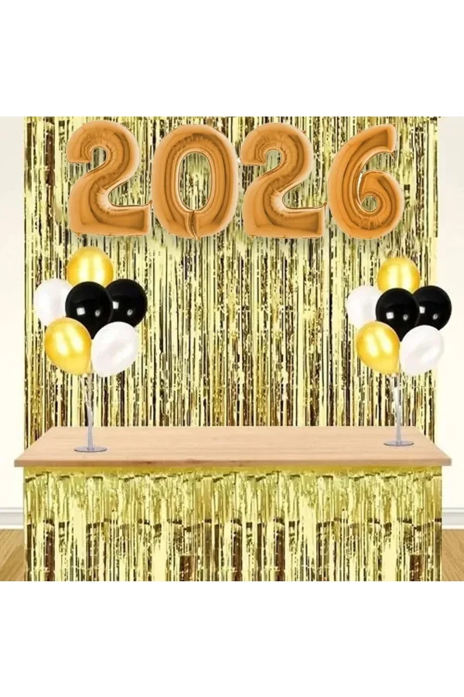 2026 Yılbaşı Arka Fon Süsleme Seti Gold Yılbaşı Süsü Seti gorsel 2