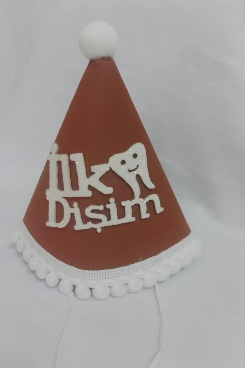 Kukuleta Kahve Renk İlk Dişim Şapkası İlk Dişim Partisi Süsü İlk Dişim Bebek Şapkası Süsü gorsel 2