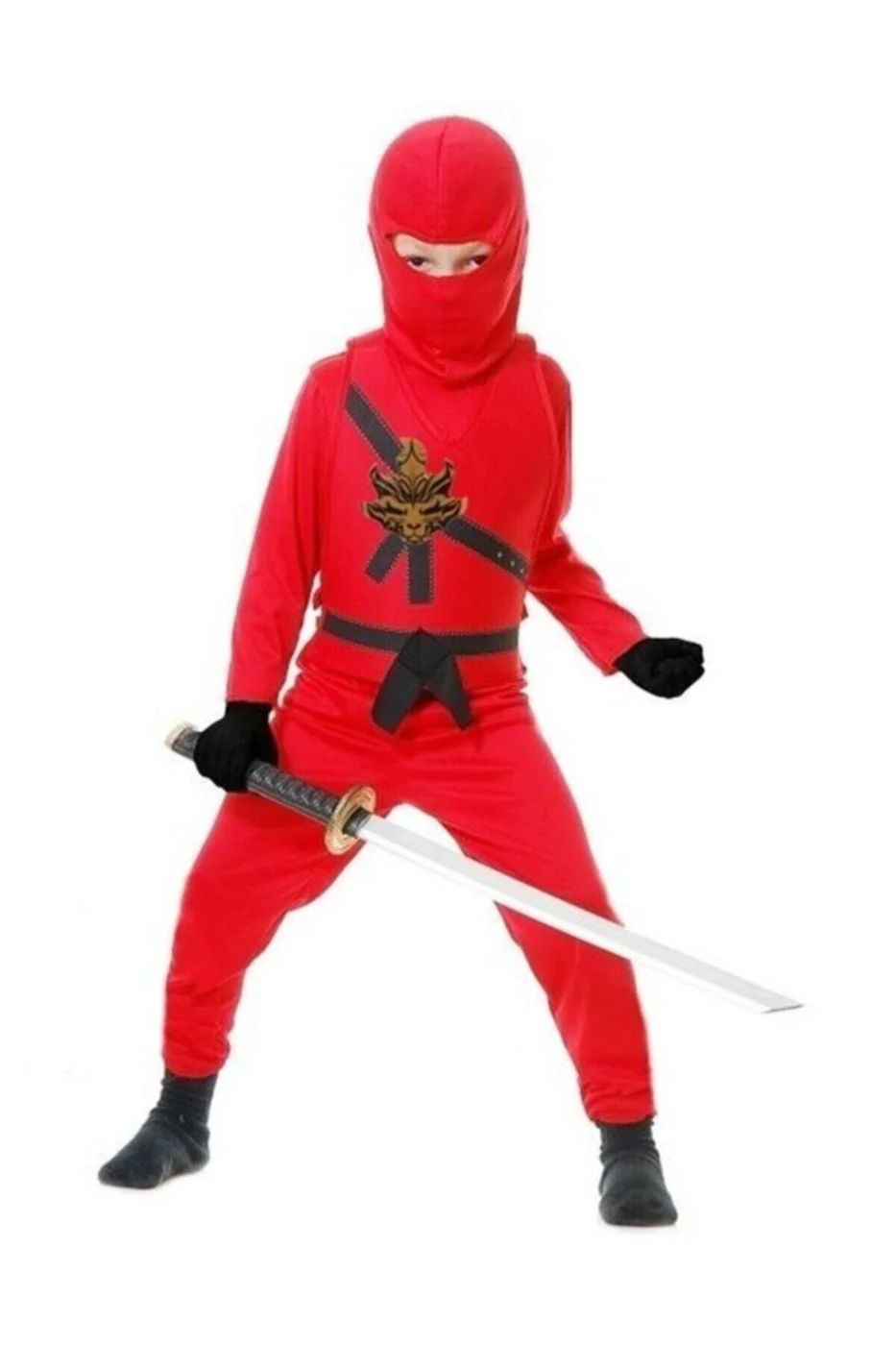 Unisex Çocuk Kırmızı Ninjago Kostümü