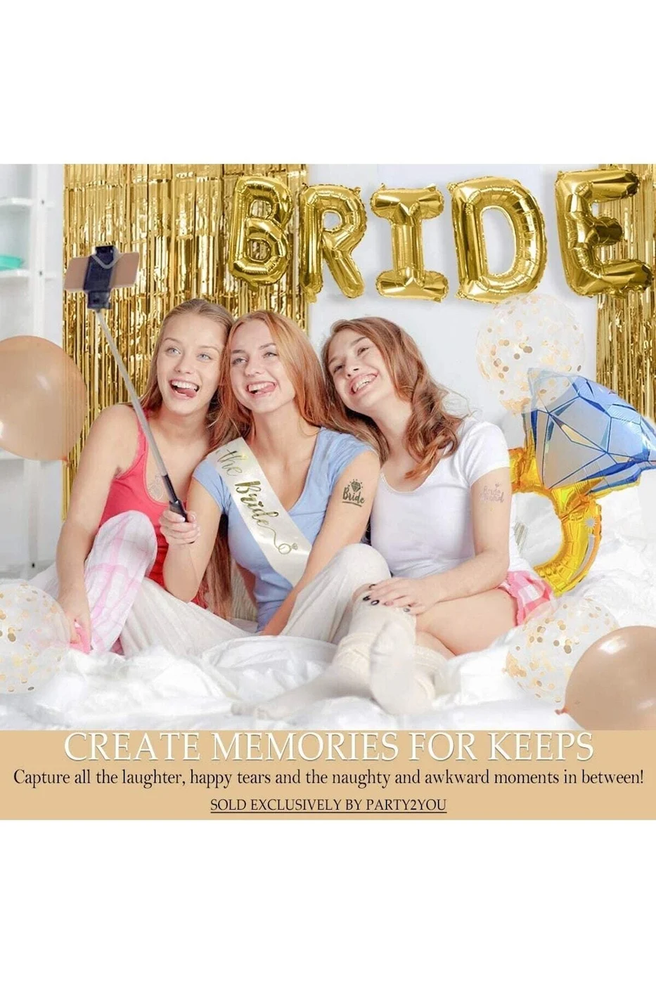 Bride To Be Bekarlığa Veda Partisi Balon Süsleme Gold- Bride To Be Parti Seti gorsel 4