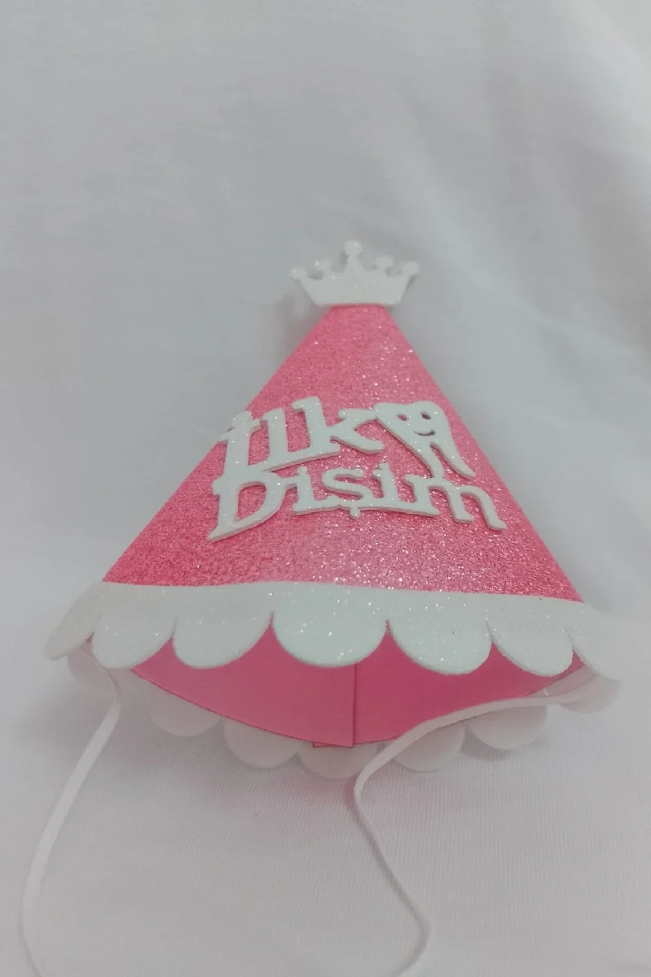 Kukuleta Pembe Renk İlk Dişim Şapkası İlk Dişim Partisi Süsü İlk Dişim Bebek Şapkası Süsü gorsel 4