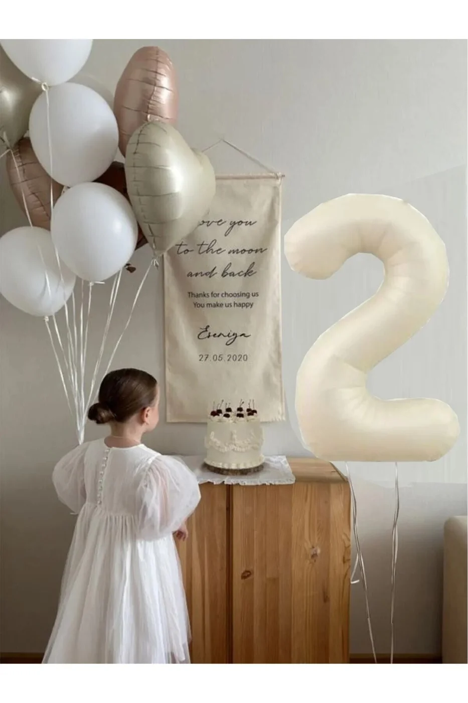 Yaş Folyolu Krem Karamel Folyo Balon Seti gorsel 2
