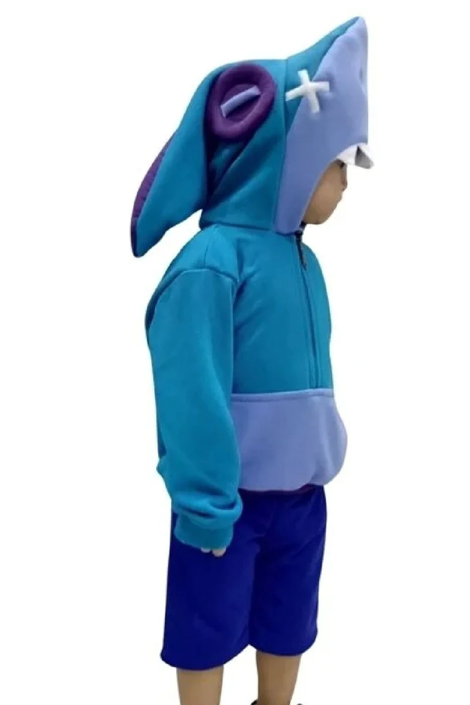 Kapüşonlu Mavi Cosplay Leon Shark Kostümü gorsel 2