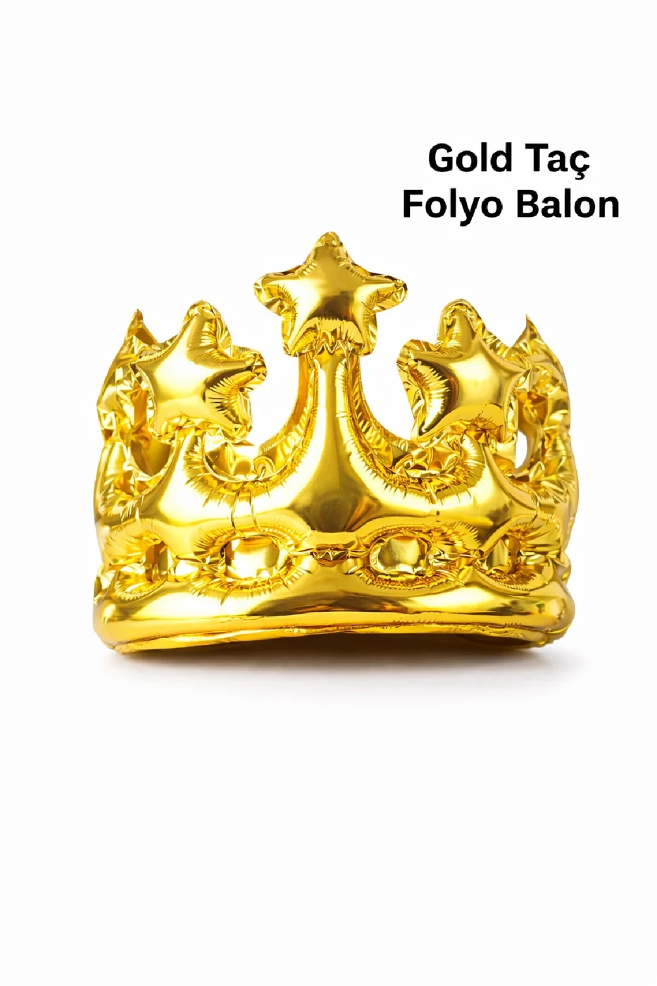 Lüks Taç Folyo Balon – Gold & Gümüş Seçenekli Doğum Günü Parti Tacı gorsel 3