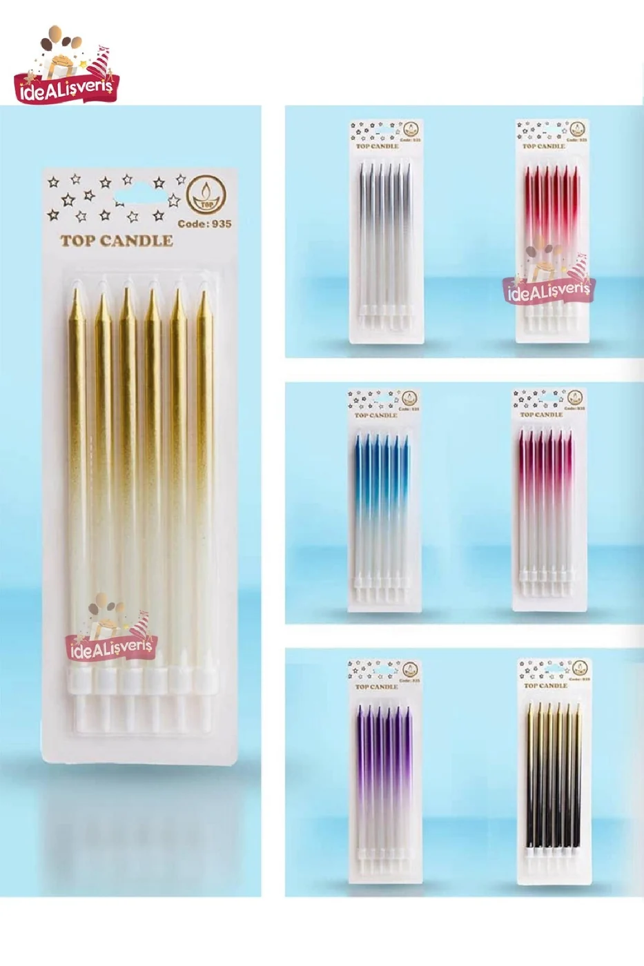 Doğum Günü Mumları, Doğum Günü Partisi Pasta Süslemeleri için Gold Siyah Pasta Mumları gorsel 2